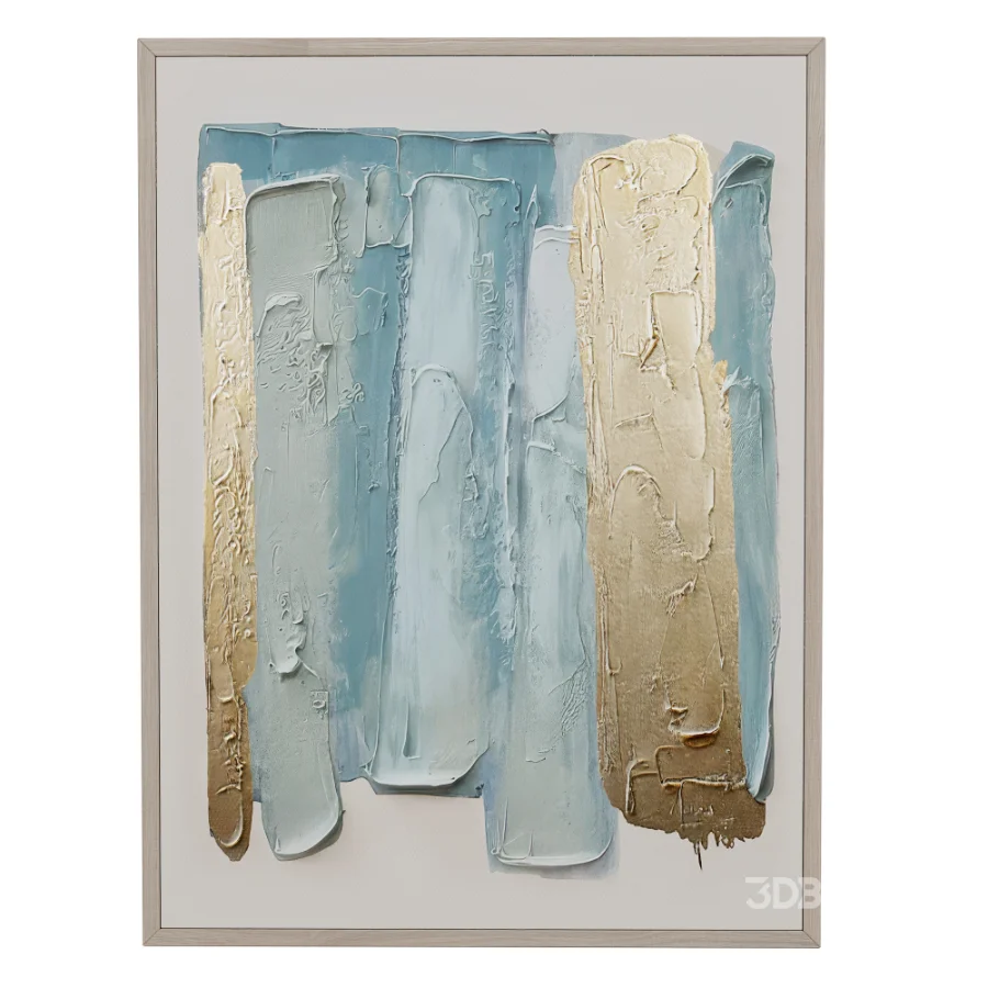 Blue Drift Framed Champagne Painted Wall Art Set of 2 by Z Gallerie Image 4