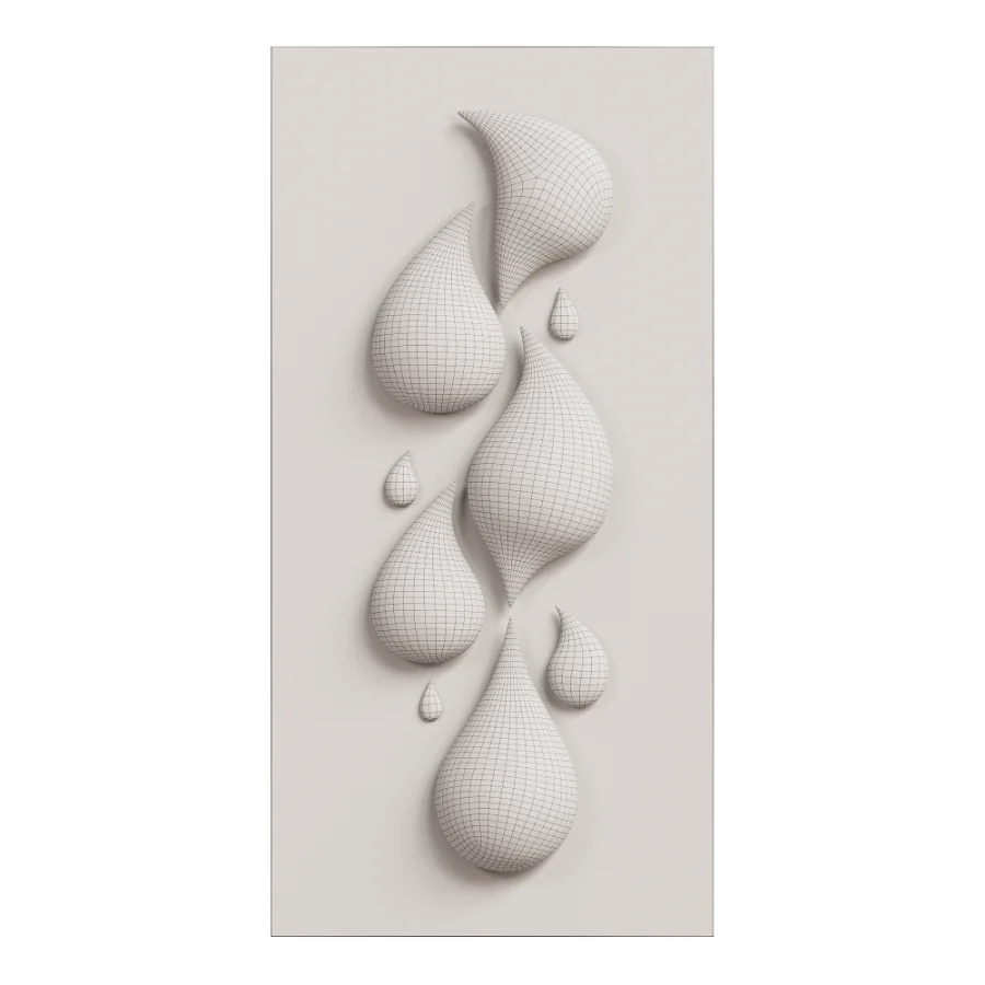 Modern Circular Wall Sculpture with Water Droplet Design DZJ-693 Image 5