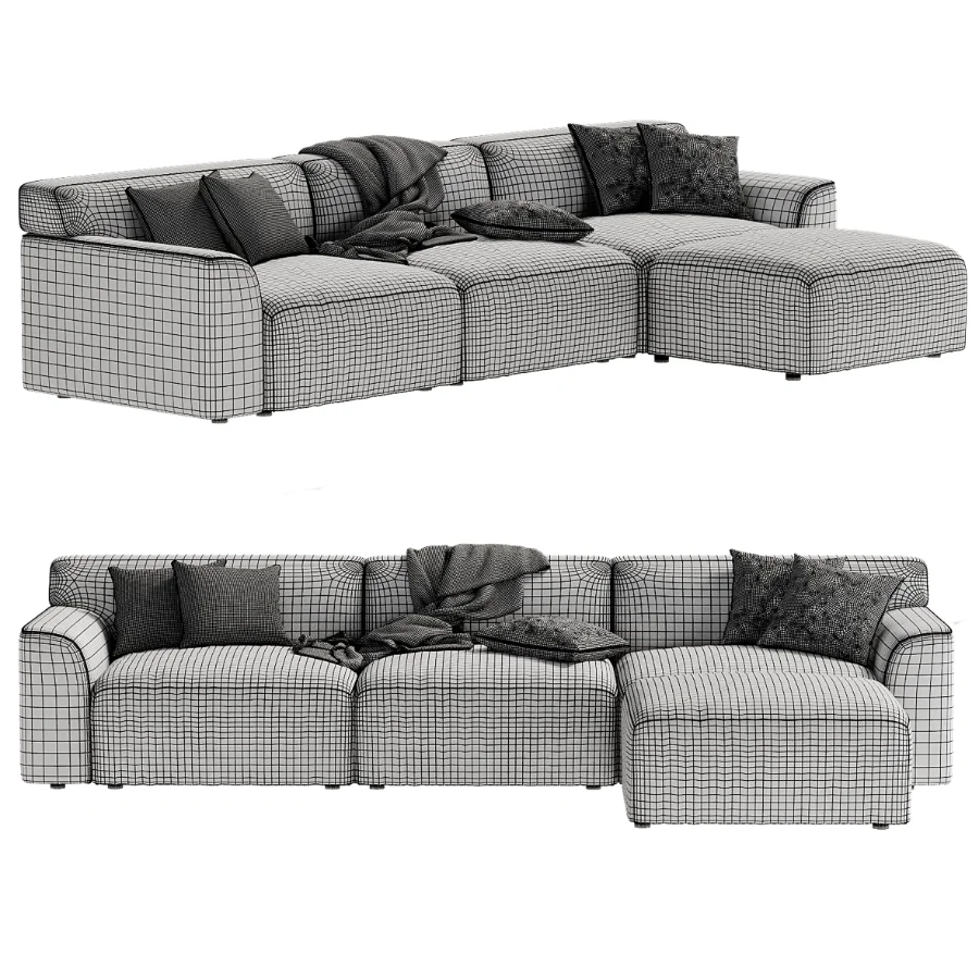 Morell 4 Piece Upholstered Modular Sofa Image 4