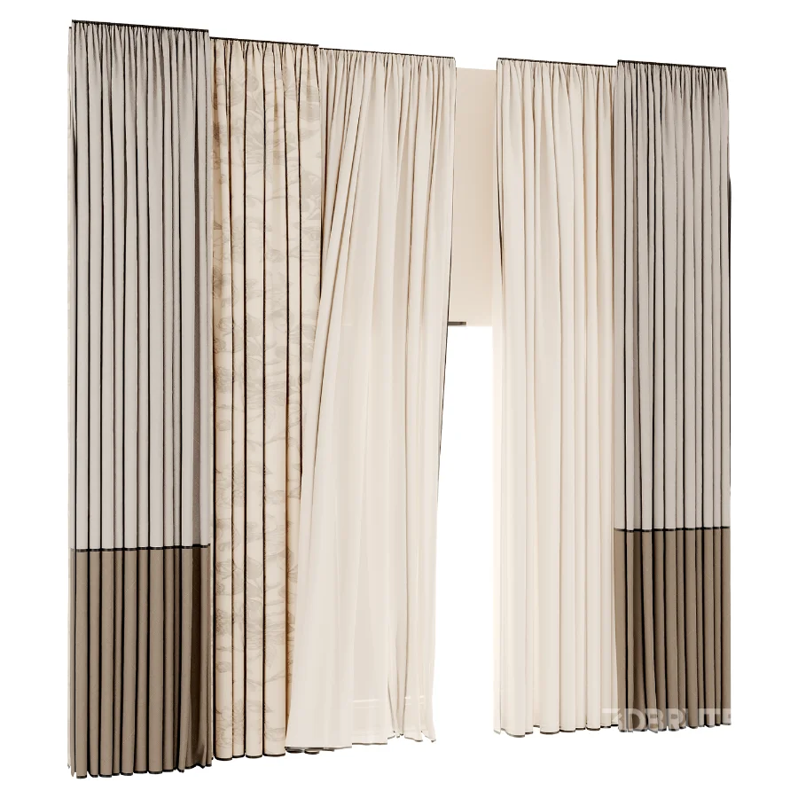 Silk and Cotton Curtain Set 132 Image 1