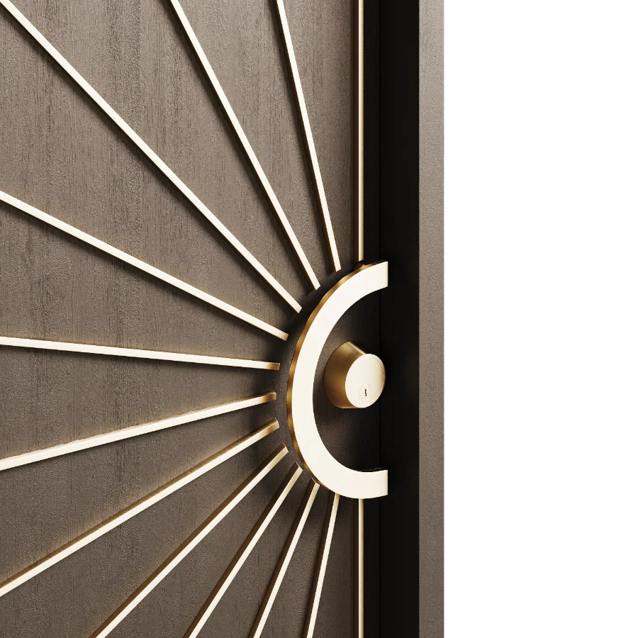 Modernist entry walnut doors collection Image 9