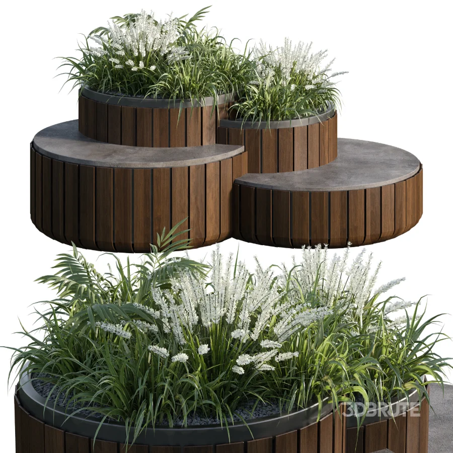 Bench with Plants – Urban Furniture 04 Image 1