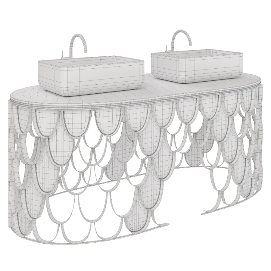 Brushed Brass Iron Washbasin Image 2