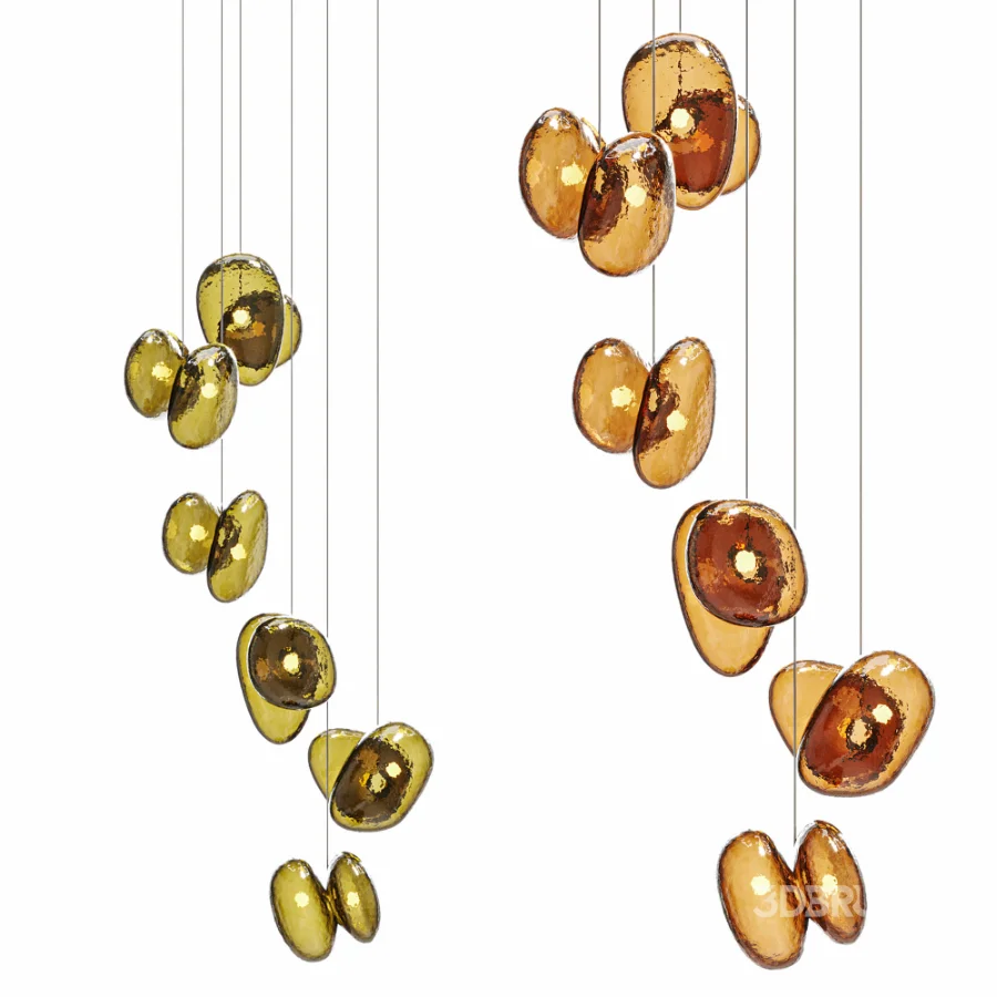 A N D Pebble Chandelier 6 LED Blown Glass Pendant Lamp Image 7