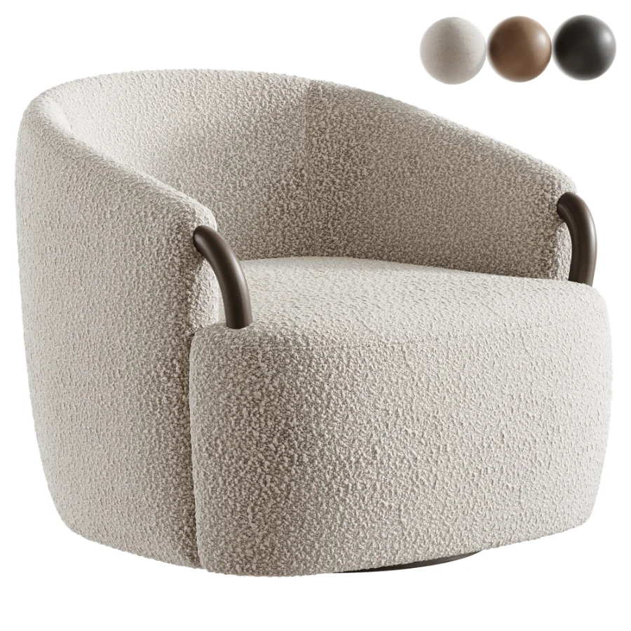 Crate & Barrel Rapallo Swivel Chair Image 1
