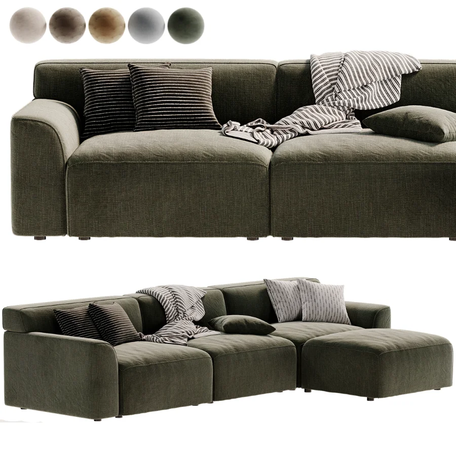 Morell 4 Piece Upholstered Modular Sofa Image 2