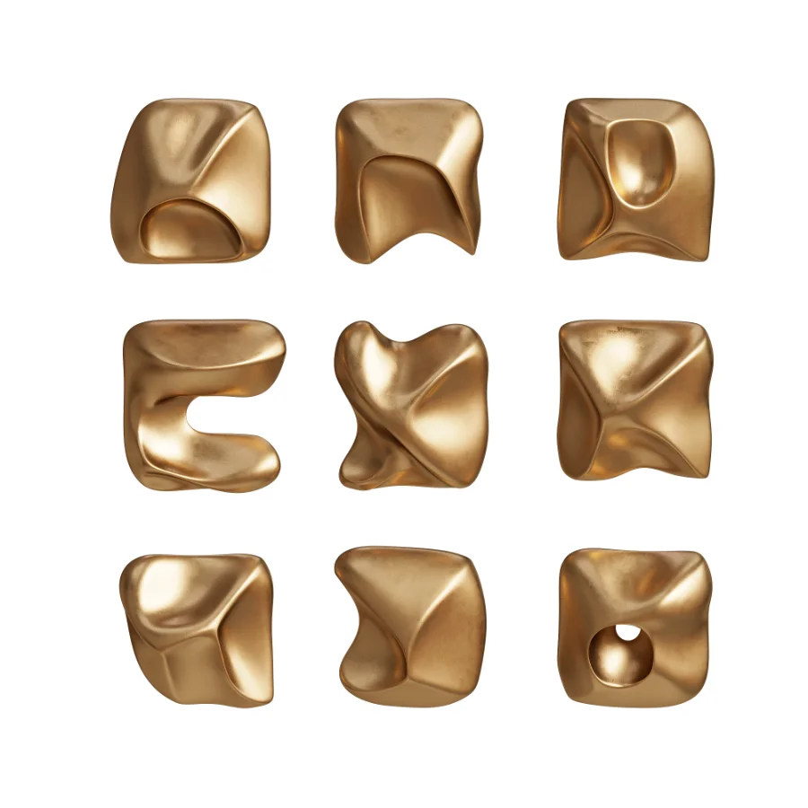 Wall Art Set of Modern Sculptural Clay Elements Image 3