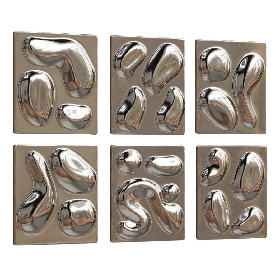 Wall Sculpture Set Modern Gold Relief 27 Image 5