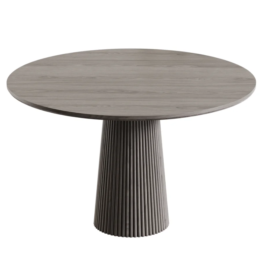 Akira Fluted Round Wooden Table Image 4