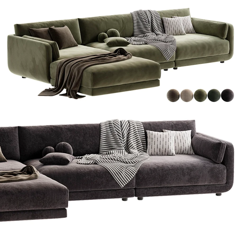 Naples Modular Upholstered Chaise L Sectional Image 5