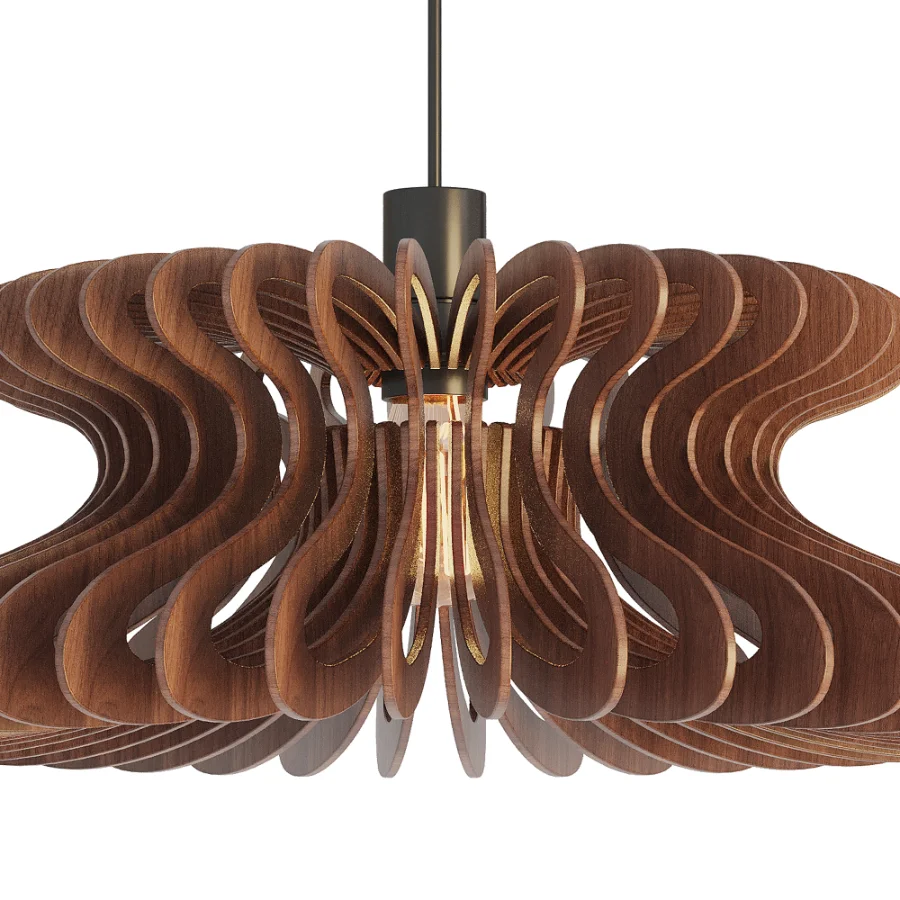Walnut Wood Pendant Light Image 4