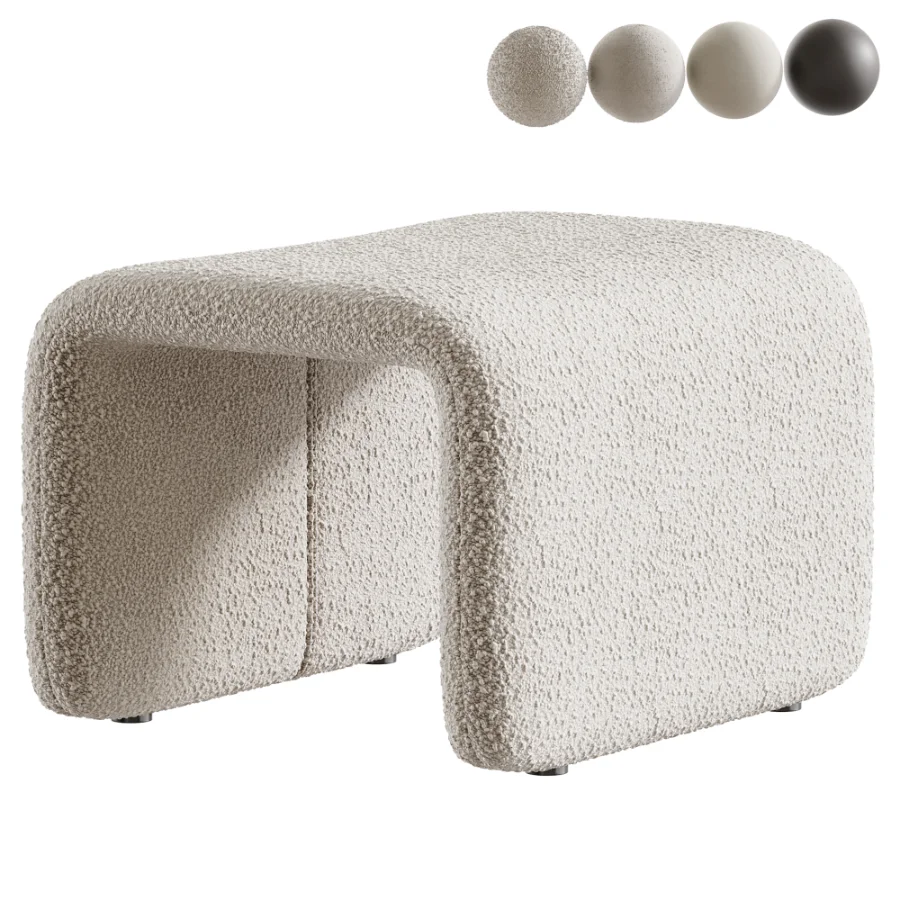 Etcetera Footstool Creme White Image 1