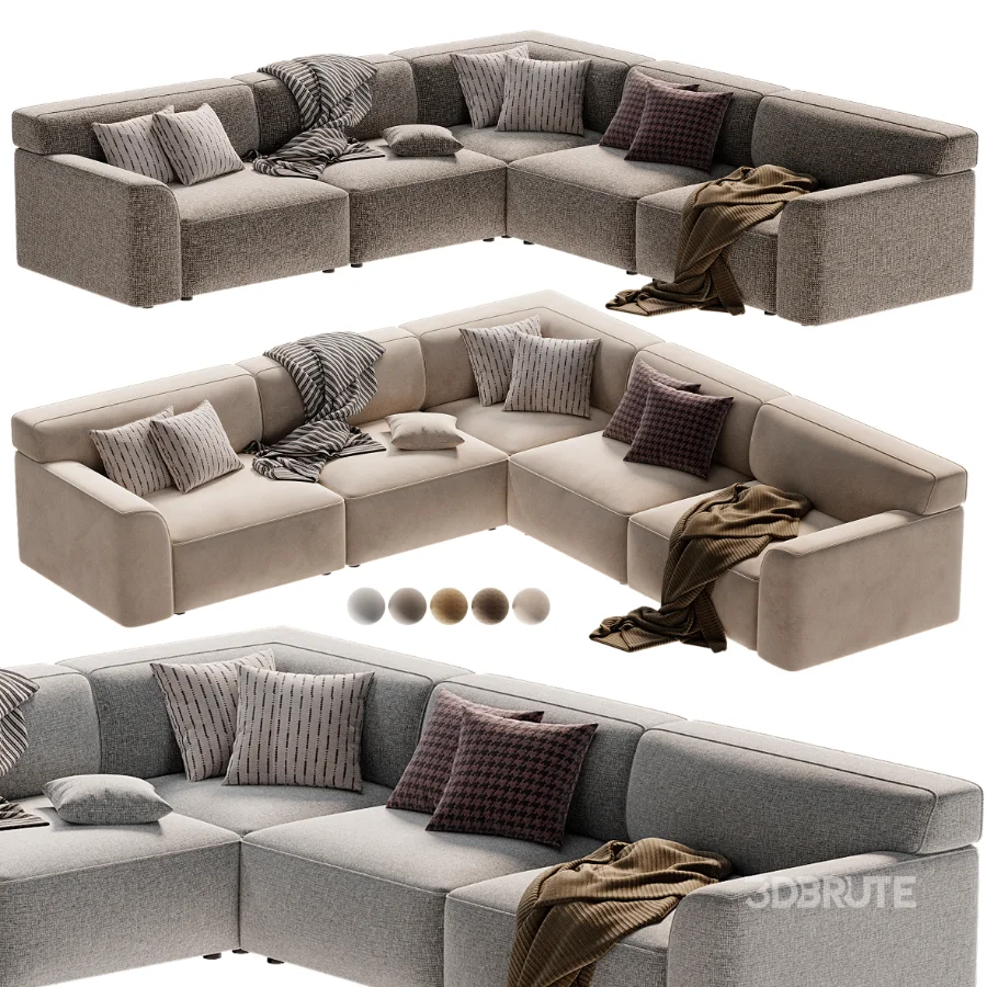 Morell 5 Piece Upholstered Reversible L Sectional Image 4