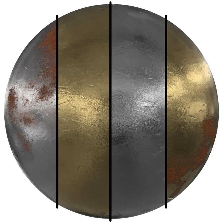 FB28 Worn Steel | PBR | 4 Mats | 4K Image 3