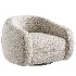 Laszlo Camel Brown Boucle Swivel Chair - Thumbnail 2