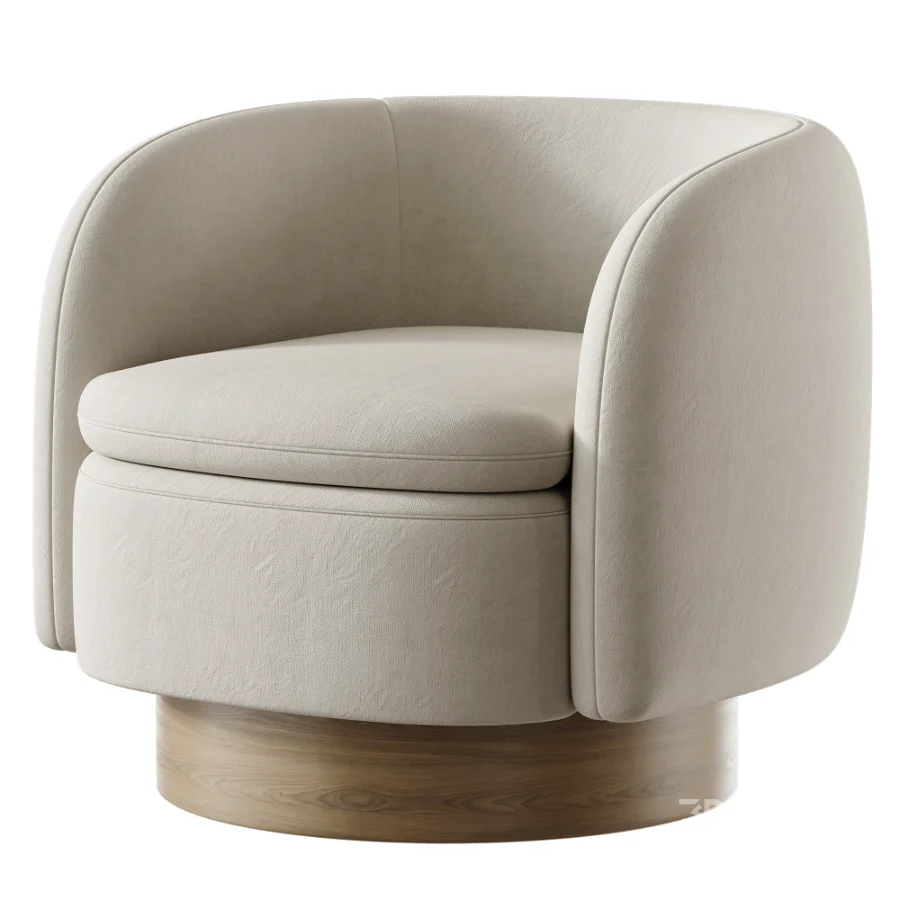 Muir Oxblood Velvet Swivel Chair Image 2