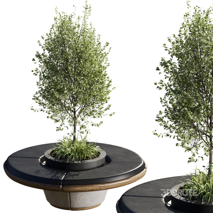 Bench with Plants – Urban Furniture 06 Image 1