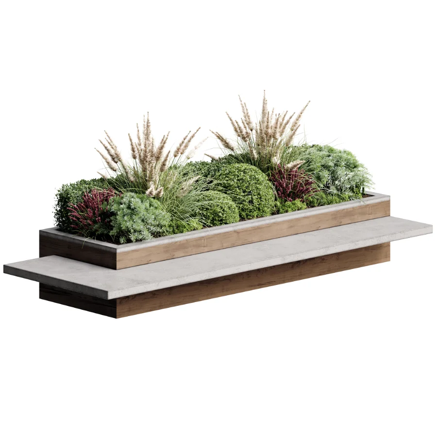 Bench with Plants – Urban Furniture 08 Image 2