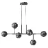 Brass Linear Alabaster Globe Chandelier - Thumbnail 2