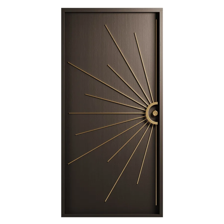 Modernist entry walnut doors collection Image 6