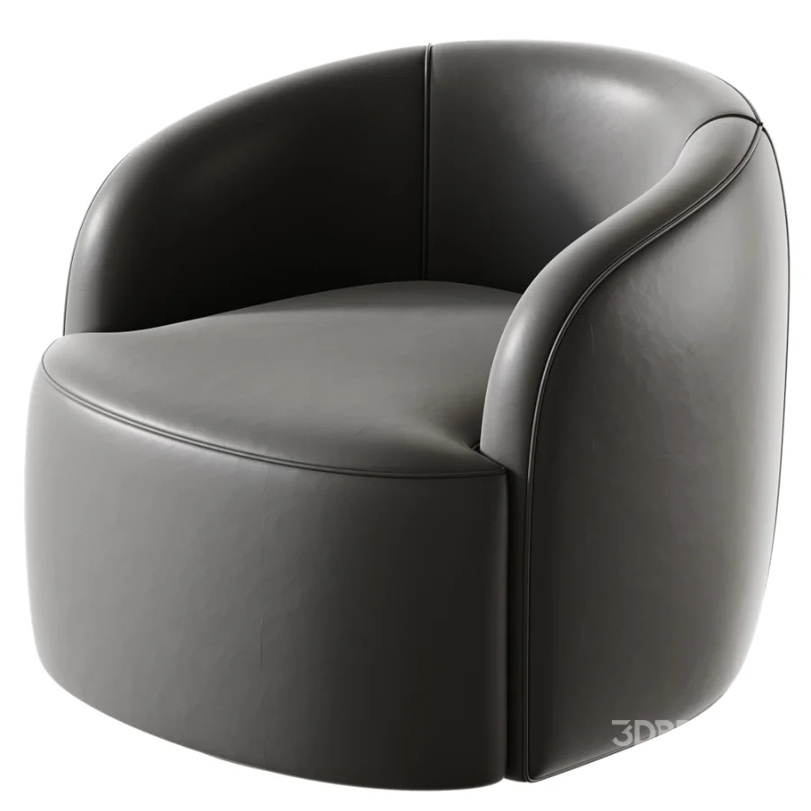Gwyneth Ivory Boucle Swivel Chair by goop Image 6