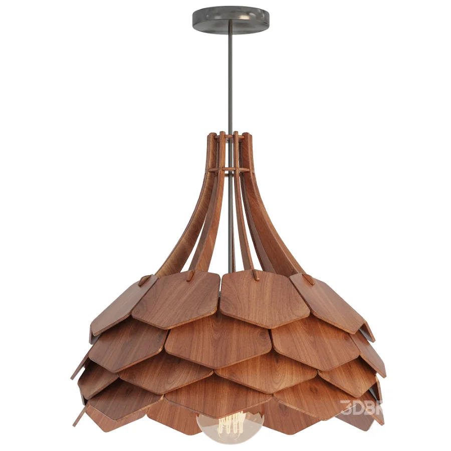 Wooden pendant lamp Dalia Rosewood Image 2