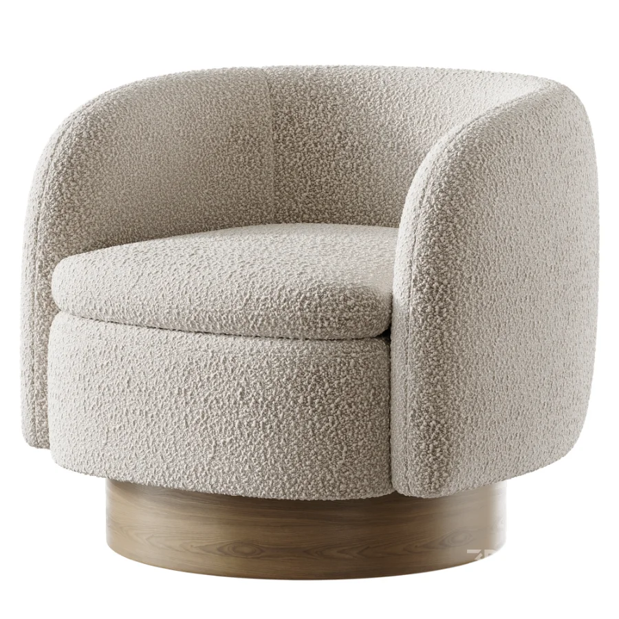 Muir Oxblood Velvet Swivel Chair Image 3