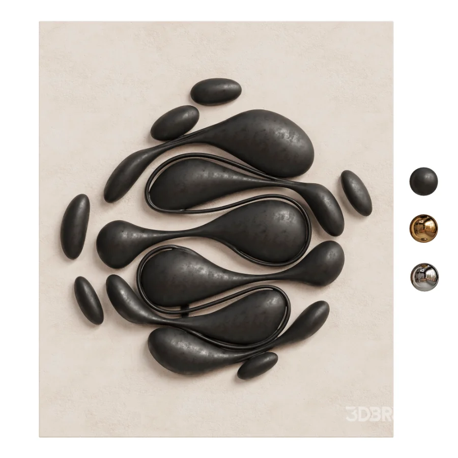 Modern Liquid Gold Flow Wall Decors Image 1