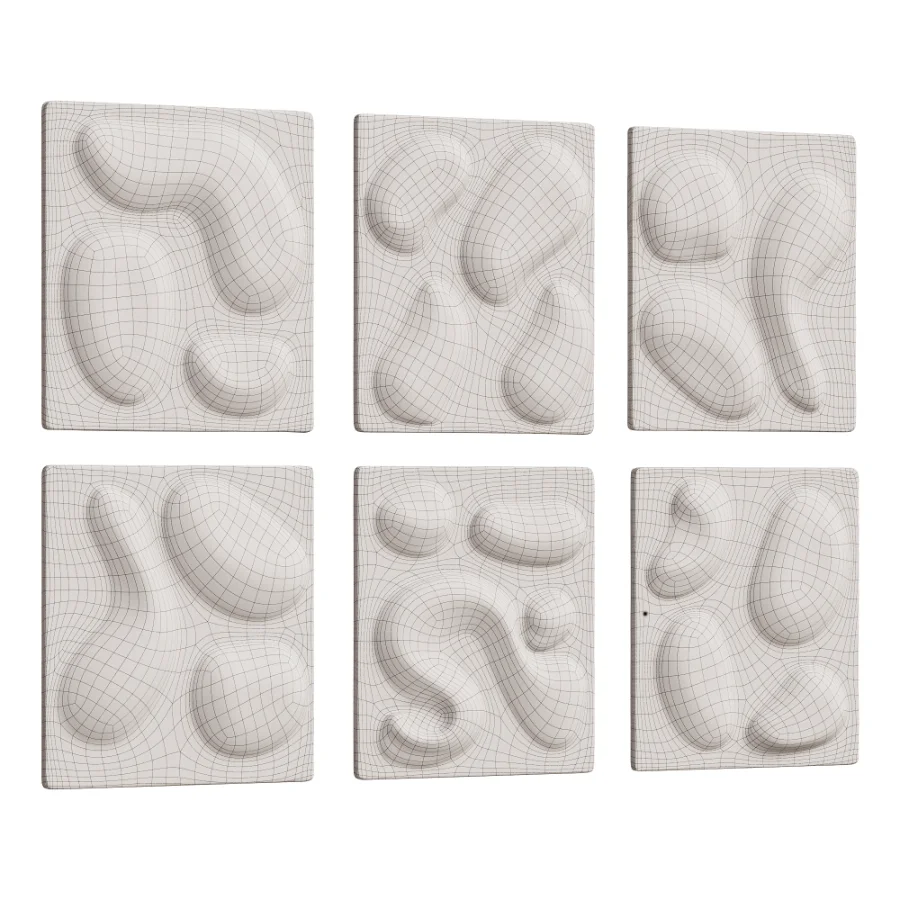 Wall Sculpture Set Modern Gold Relief 27 Image 7