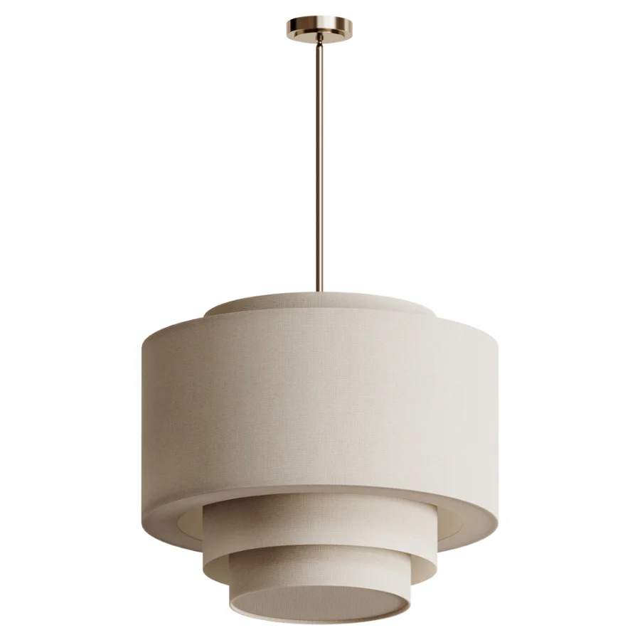 Rejuvenation Tiered Linen Drum Nickel Pendant Image 2