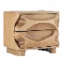 Solid Wood Bedside Table with Hand-Carved Drawer - Thumbnail 1