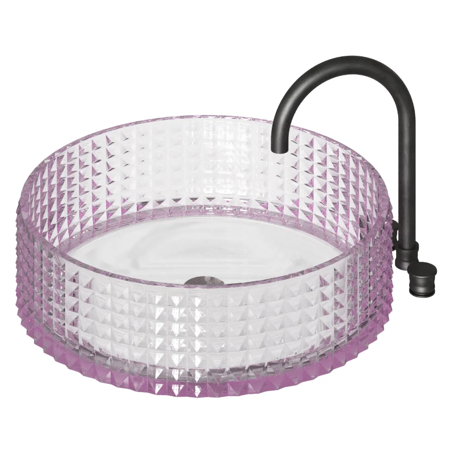Glass countertop bathroom sink 4 colors Image 5