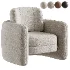 Wide Modern Chenille Upholstered Barrel Accent Chair - Thumbnail 1