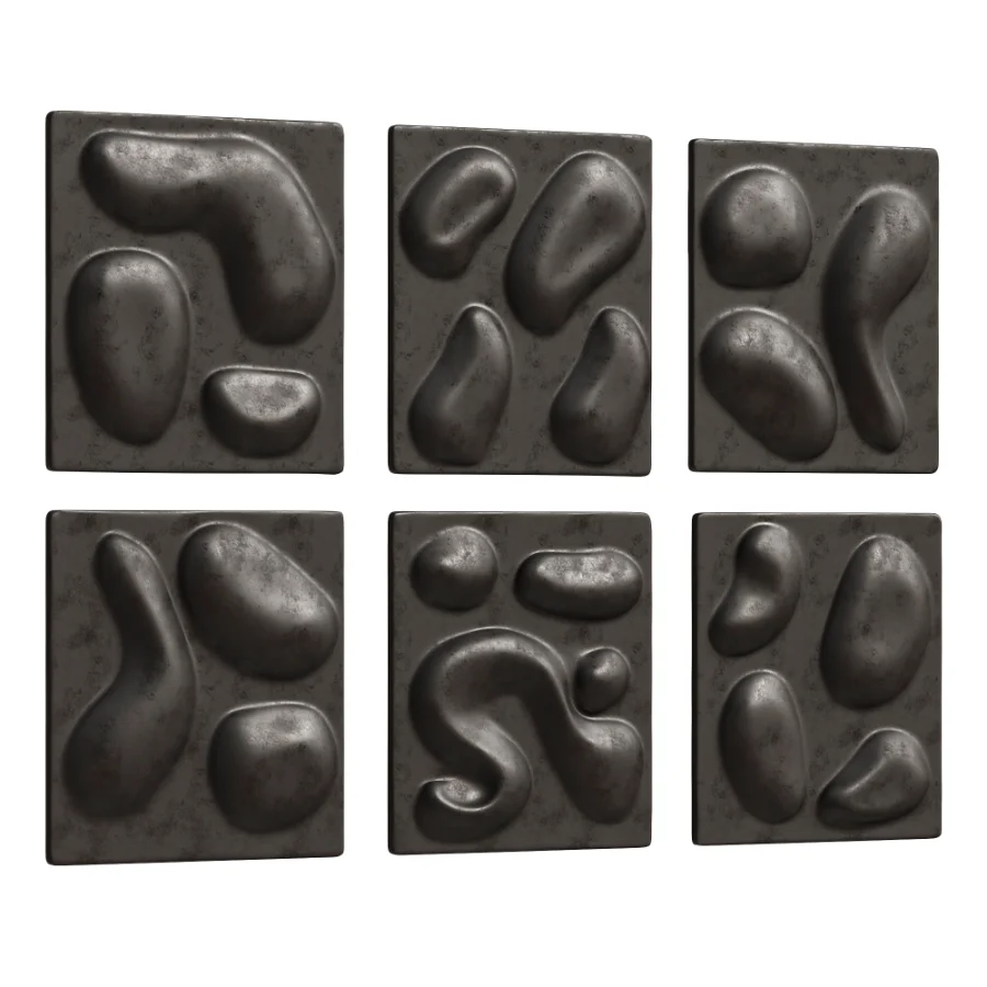 Wall Sculpture Set Modern Gold Relief 27 Image 2