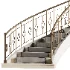 Neoclassical Curved Staircase with Diamond Railing - Thumbnail 4