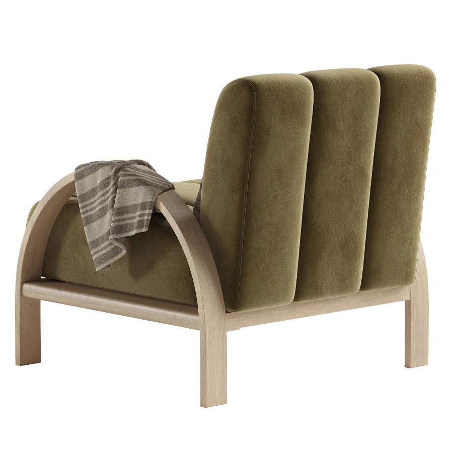 Boucle Ash Wood Accent Chair Image 5