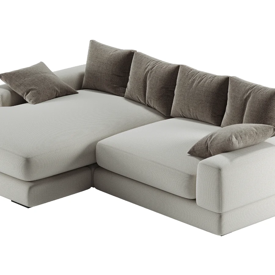 White L Shaped Deep Sofa Image 4