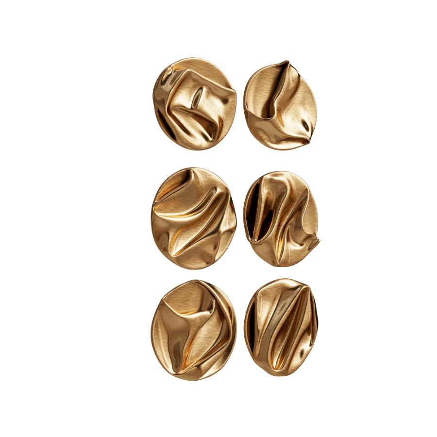 Wall Decor Abstract Folded Round Metal Panel 22 Image 1