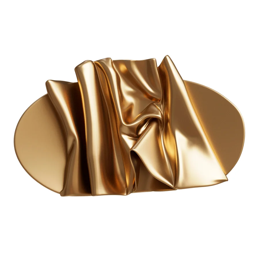Wall Art Sculpture Modern Folded Brass Metal 25 Image 3