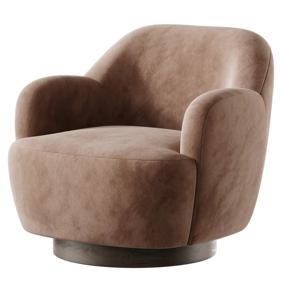 Spring Modern Upholstered Swivel Accent Chair Image 3