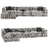 Faible 4 Piece Grey Performance Velvet Deep Depth Sectional Sofa with Right Arm - Thumbnail 4