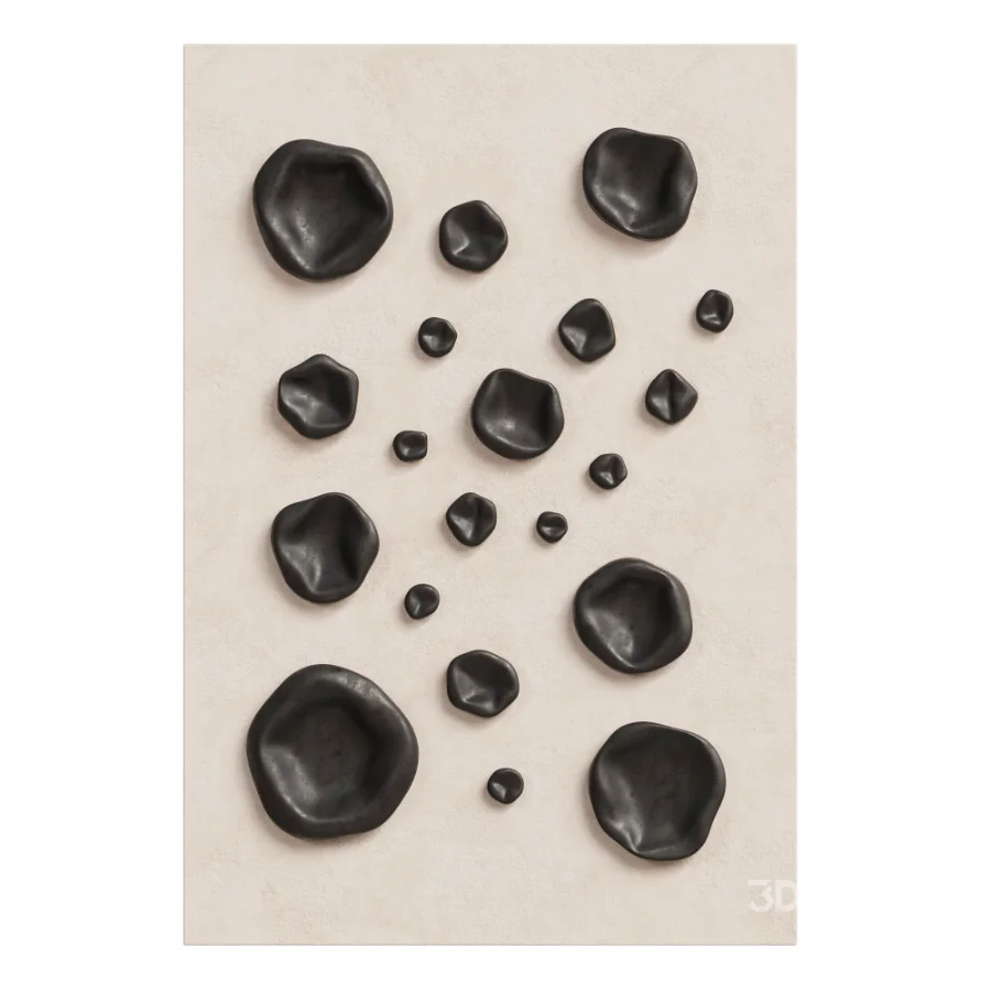 Abstract Chrome Pebble Wall Sculptures and Decor 09 Image 1