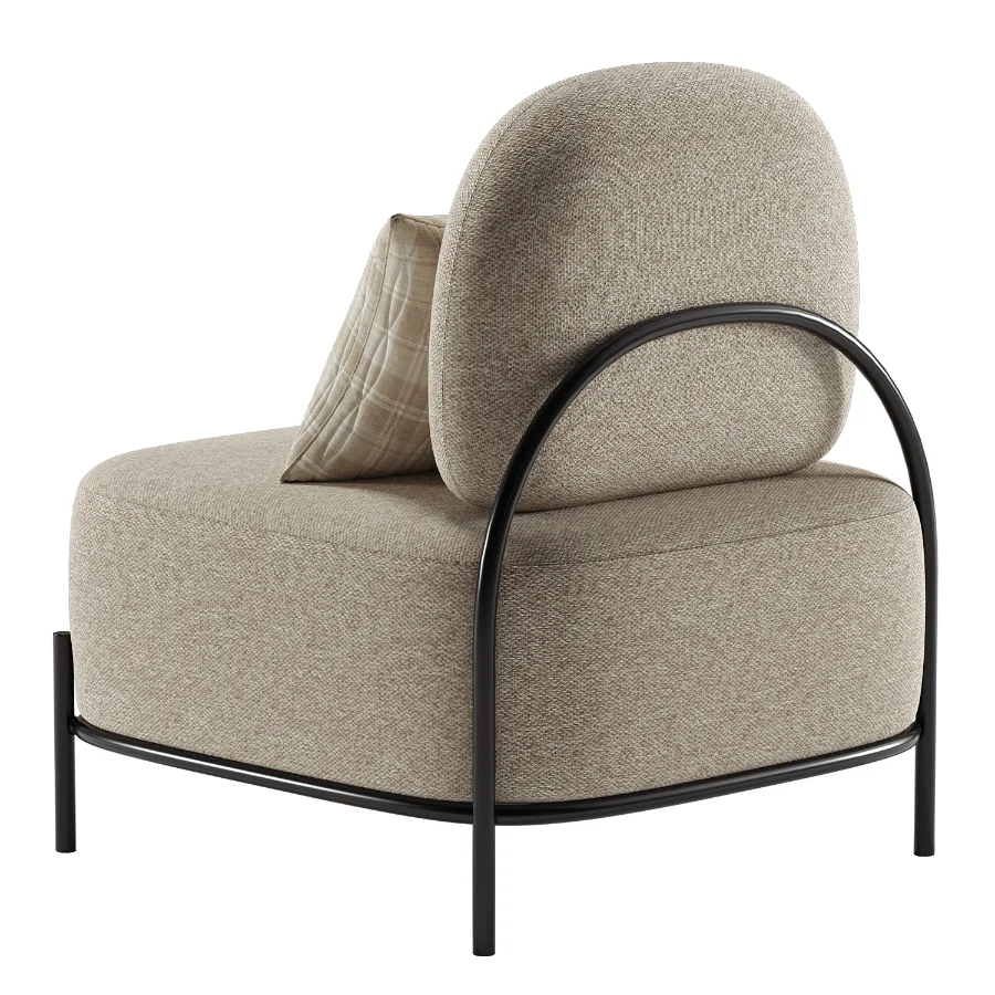 Yellow Linen Accent Chair Image 4