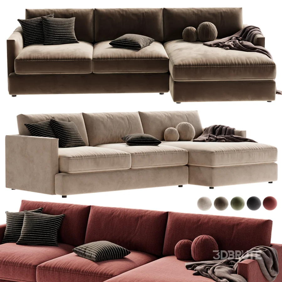 Lounge Deep 2 Piece Sectional Sofa with Chaise Lounge Image 7