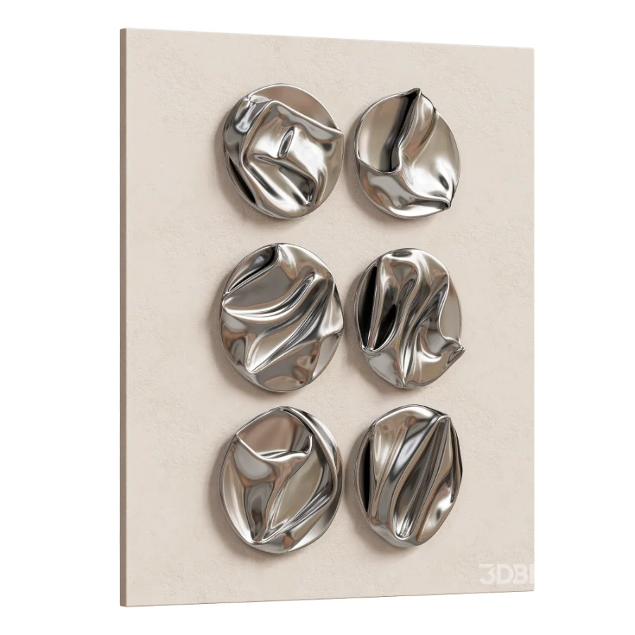 Wall Decor Abstract Folded Round Metal Panel 22 Image 5