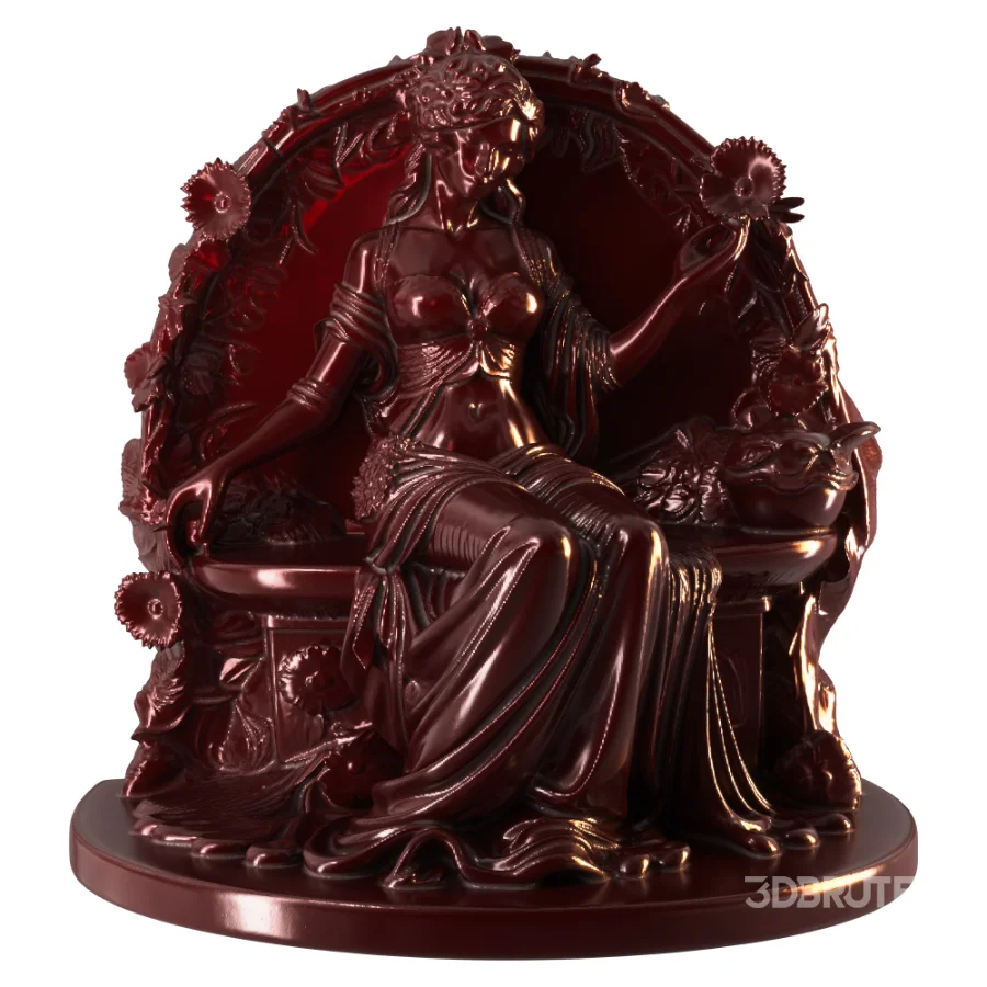 Art Nouveau Goddess with Floral Swan Image 4
