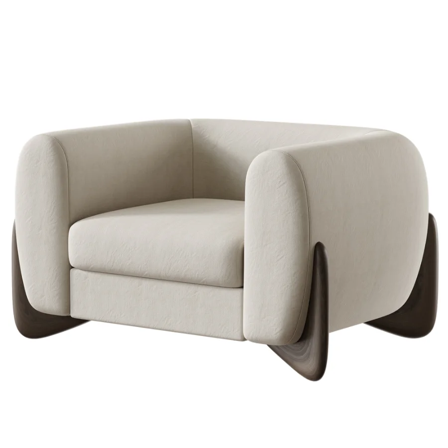 Tina Modern Boucle Upholstered Accent Armchair Image 2