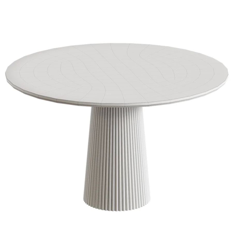 Akira Fluted Round Wooden Table Image 5