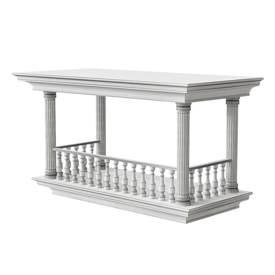 Classical Balcony With Marble Baluster Detailing – Facade Element 2 Image 1