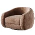 Laszlo Camel Brown Boucle Swivel Chair - Thumbnail 4